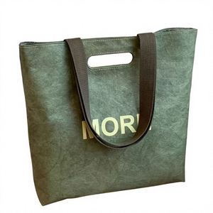 Bolsa de Mano Plegable de Tyvek Ecológica Personalizada al por Mayor con Cierre de Cremallera y Asa Larga para Compras y Viajes - Product Image 1
