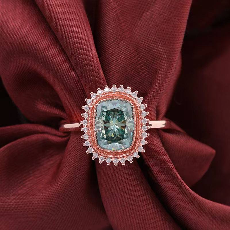 Real solid 14K gold moissanite ring