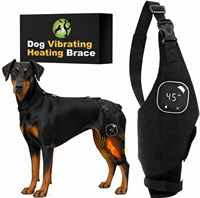 Attelle chauffante réglable pour genou d'animal de compagnie avec thérapie par vibration, en tissu doux, pour dysplasie de la hanche canine, arthrite, soin des pattes et soutien canin
