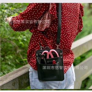 Bolsa de herramientas de cuero de alta gama para tijeras de jardín, bolsa de almacenamiento para herramientas de poda al aire libre, funda para tijeras de peluquería, bolso bandolera - Product Image 1