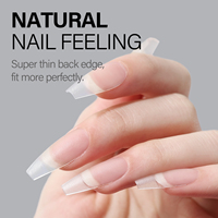 ZRKGEL NOUVEAUTÉ : Faux Ongles Cercueil Moyens 450 PIÈCES – 15 Tailles Différentes, Double Face, Acrylique Mat, Design pour Doigts