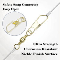 50Pcs Konektor Putar Pancing dengan Pengunci Tembaga, Konektor Snap Swivel Kekuatan Tinggi, Aksesoris Rig Pancing Umpan
