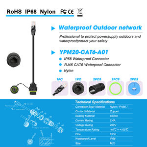 Connecteur RJ45 étanche IP68 CAT6 câble LAN <span class=keywords><strong>Ethernet</strong></span> blindé <span class=keywords><strong>coupleur</strong></span> mâle femelle pour CCTV extérieur industriel - Product Image 4