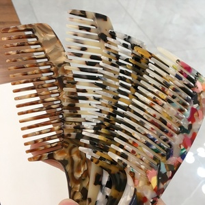 Peine grande para el pelo de 4 mm de grosor, con textura de mármol, tortoisshell, Retro, acetato de celulosa, nuevo - Product Image 2