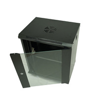 Armoire réseau murale en acier 12U 19 pouces, porte en verre trempé noir, profondeur 400 mm, taille personnalisée disponible en stock