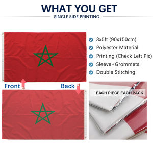 Drapeau du <span class=keywords><strong>Maroc</strong></span> 3x5 pieds en polyester, impression recto, œillets en laiton, double couture, vente en gros, 3x5 90x150cm, drapeau du <span class=keywords><strong>Royaume</strong></span> du <span class=keywords><strong>Maroc</strong></span> - Product Image 3