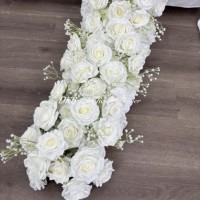 Composition florale de mariage personnalisée, 200 cm, fleurs artificielles blanches, chemin de table, centre de table pour la décoration de la maison et des événements