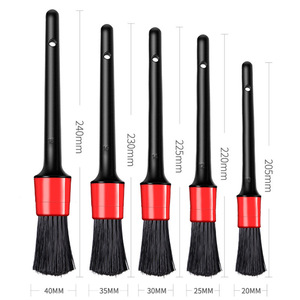 แปรงพลาสติกนุ่มสำหรับทำความสะอาดรถยนต์ 5 ชิ้น สีดำและสีแดง สำหรับทำความสะอาดช่องระบายอากาศ ล้อแม็กซ์ และกำจัดฝุ่น - Product Image 4