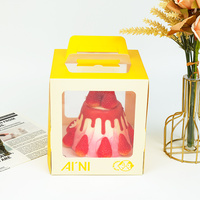Boîte en carton avec fenêtre transparente en PET, personnalisable avec logo, boîte cadeau de qualité alimentaire pour emballage de pâtisserie, boîte à dessert, fête d'anniversaire