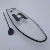 Planche à pagaie transparente en polycarbonate Planche de SUP transparente Planche de pagaie verticale transparente Crystal SUP
