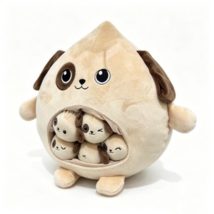 Adorable chubby dog stuffed animal set, Soft dog plush with detachable puppies,<b>Cute</b> bulldog-style plush with pocket babies - Product Image 2