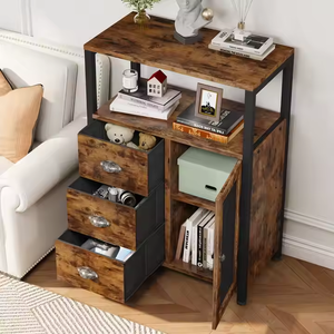 Armoire de rangement moderne industrielle rustique en bois et en métal noir pour la maison hôtel pour le salon chambre <span class=keywords><strong>cuisine</strong></span> salle à manger salle de bain - Product Image 3