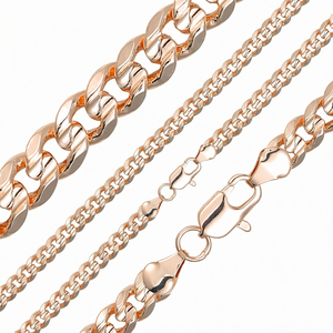 Cadena Cubana Chapada en Oro de 14K, Cadena de Serpiente, Collar de Latón para Uso Diario Unisex, LA MEJOR CADENA - Product Image 1