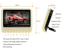 Moniteur d'appuie-tête de voiture LCD 9 pouces tactile sans fil CarPlay Android Auto pour système de divertissement USB pour sièges arrière avec fonction Mirror Link
