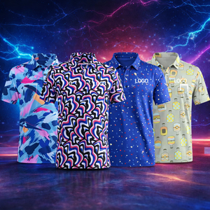 Polo de golf à manches courtes, coupe ajustée, anti-froissement, séchage rapide, en polyester 92% et élasthanne 8%, luxe d'été, logo personnalisé - Product Image 1