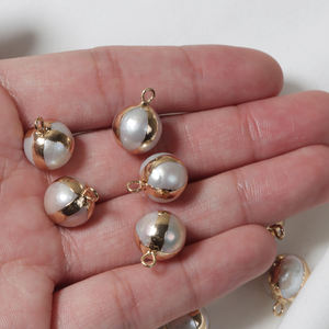 Accesorios para Pendientes colgantes Diy de 11-12mm, perlas redondas Edison sueltas, doradas, naturales, de agua dulce, Edison - Product Image 3