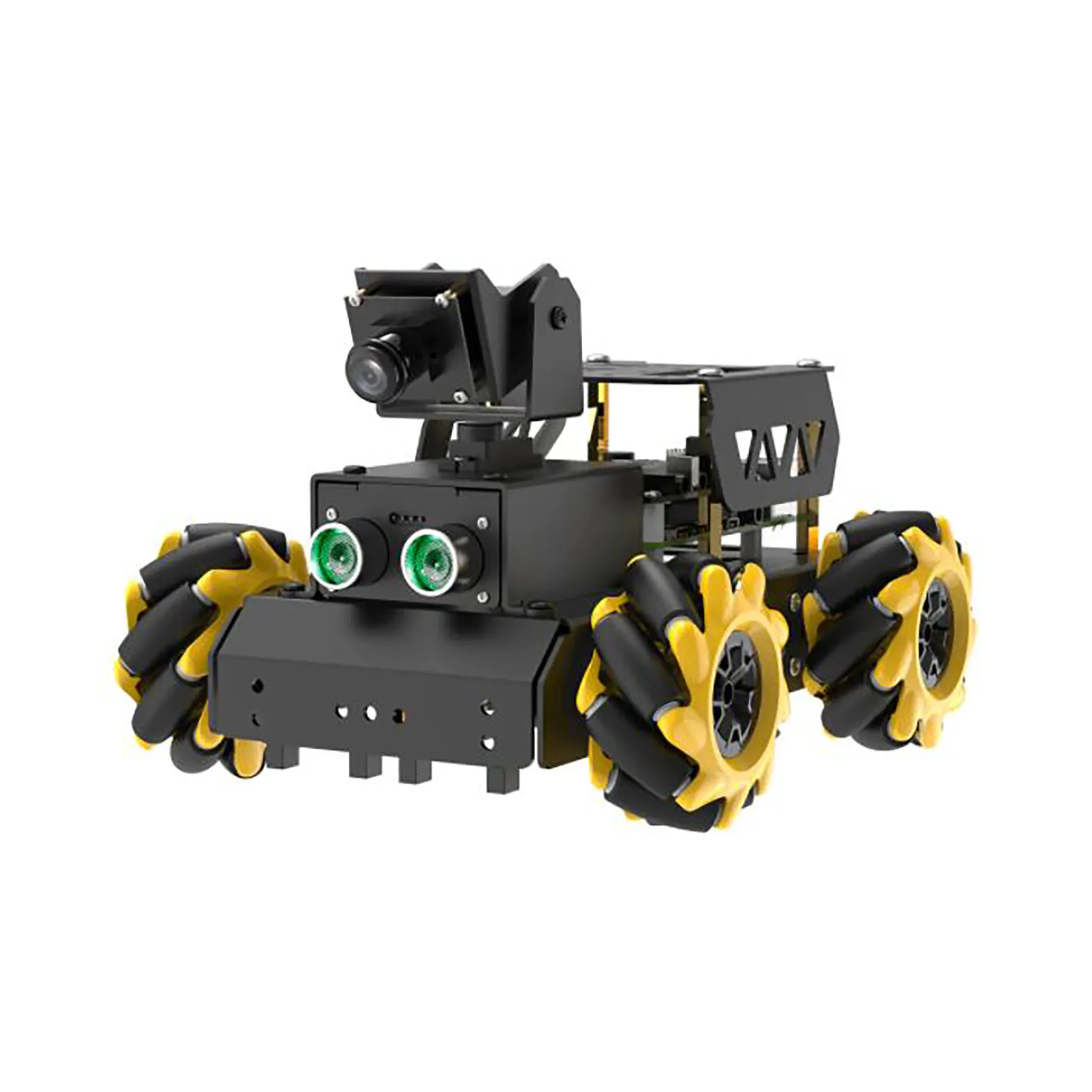 Turbberi Pi AI Vision Robot Mobil TurboPi dengan Roda Omnidirectional Kamera HD, Line Follower, Sensor Ultrasonik Python