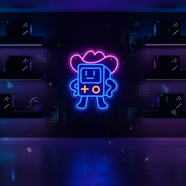 Gaming Neon Signs for Wall Decor Game Neon Light Cowboy Sign Controller Custom Neon Lights