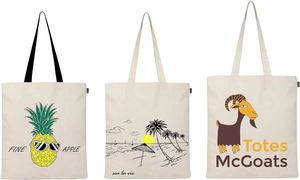 Sac fourre-tout en toile de coton réutilisable, écologique, personnalisé avec logo, noir et blanc, pour courses, vente en gros - Product Image 3