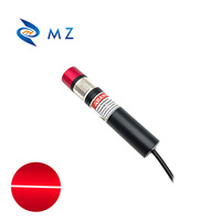 Nouveau module laser à ligne rouge MZLASER à lentille Powell, compact, à mise au point réglable, D18mm, 650nm, 50-200mW, 5V/12V/24V, haute précision, avec support