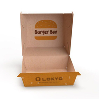 Boîte à hamburger en papier, conteneur alimentaire à clapet, seau à poulet frit, emballage brun à emporter pour restaurant de restauration rapide