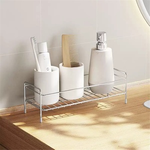 Étagère murale moderne à double niveau en acier inoxydable 304, imperméable, pour le rangement des serviettes dans la salle de bain, panier rectangulaire - Product Image 2