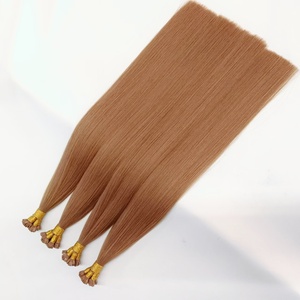 Extensions de cheveux lisses et soyeux en gros, pointe plate, cheveux bruts non traités Remy, pour tressage, extensions de cheveux humains à pointe plate en kératine - Product Image 6