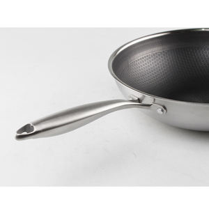Poêle de cuisine 34cm en nid d'abeille en acier inoxydable 304 poêle antiadhésive inox wok - Product Image 2