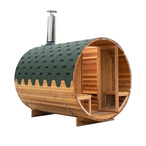 ODM sauna en bois massif 4 personnes extérieur sec <span class=keywords><strong>Suna</strong></span> chambre luxe cèdre baril sauna bois brûlant - Product Image 3