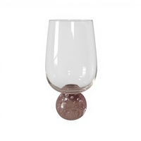 Verres à vin sans pied de couleur rose, gobelet à vin en cristal de luxe avec base en diamant pour les mariages, les anniversaires