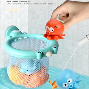 Amusant enfants dinosaure <span class=keywords><strong>filet</strong></span> de pêche ensemble baignoire piscine pêche <span class=keywords><strong>bain</strong></span> jouet 3 en 1 bébé attraper poulpe tir panier jeu pour l'heure du <span class=keywords><strong>bain</strong></span> - Product Image 4