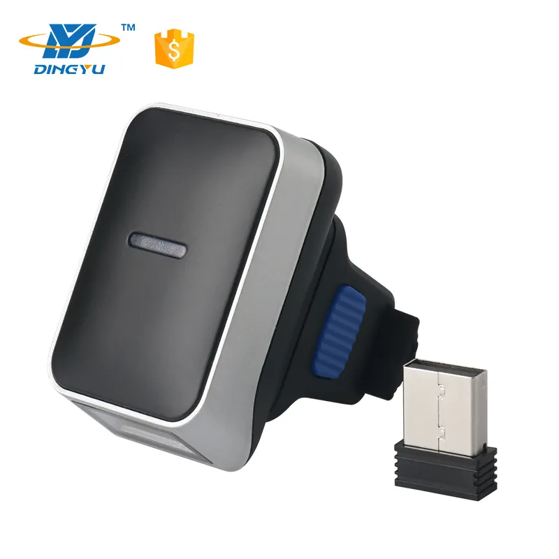 Máy Quét Mã Vạch Mini CCD BT Cho Điện Thoại Android IOS Máy Tính Bảng Mã Ngón Tay Nhỏ Đầu Đọc Mã Vạch Không Dây 2.4G Máy Quét Vòng