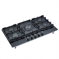 Table de cuisson à gaz encastrable 5 brûleurs en verre trempé, A+ Écoénergétique, utilisation sur table, sécurité anti-coupure de flamme, utilisation facile - Offre Spéciale