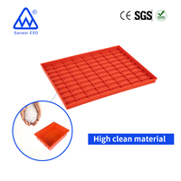 3W-9805129 356*282*20mm Conteneur de stockage ESD PP Plateau en plastique pour le stockage de matériaux hautement propres