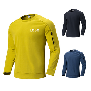 Custom Back Hem Strip Lightweight Stretchy <b>Tshirts</b> Mens Fitness 1/4 Zipper <b>Tshirt</b> - Product Image 3