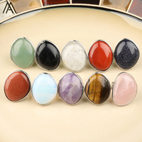 Bagues en pierre précieuse en cristal améthyste, bague en laiton plaqué argent et cristal de Quartz, bijoux pour hommes
