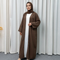 Abaya ouverte sur le devant pour femmes, style kimono, robe longue modeste musulmane, vêtements islamiques à manches larges, vente en gros