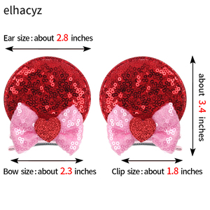 Aksesoris Rambut Buatan Tangan DIY Pita Payet Glitter Jepit Rambut Telinga Tikus Unisex 40 Warna Harian Pesta Ulang Tahun - Product Image 3