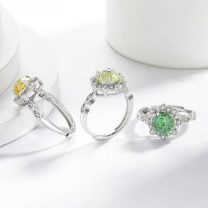 Anillos de bodas งานแต่งงานครบรอบแต่งงานปาร์ตี้เพทายประกายเพชรเพทายสีม่วงประกายแหวนเพชรแหวนหมั้นเพชรเพทาย - Product Image 4