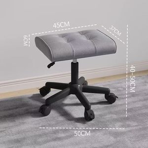 Adjustable Rolling <b>Footrest</b> Leather Upholstered Stool Height Adjustable Ottoman for Home Office Salon - Product Image 2