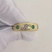 Bague personnalisée en pierre de couleur zircon argent s925 plaqué or K