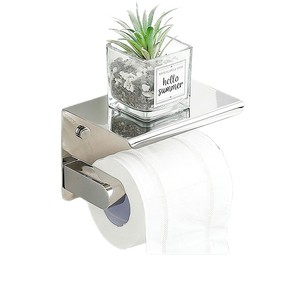 304 Stainless Steel Toilet Paper Holder Wall Mount Rectangular Contemporary Design Black Finish - Product Image 1