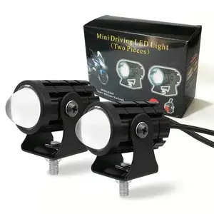 Factory direct sales 12-80V Dual Color White Amber Led Driving Light Motorcycle Spotlight Headlamp