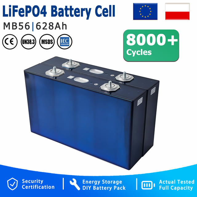 EU Stock Free Ship MB56 LF628 628AH Lifepo4 Cells Semi-Solid State 8000 Cycles High Capacity for 32kWh ESS Original Code Fast