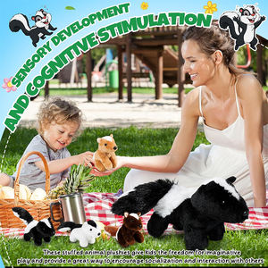 Juego de 5 Peluches de Mapache V400 de Alta Calidad, Personalizados, de 14 Pulgadas, Mapache Mamá con 4 Cachorros en su Vientre con Cierre - Product Image 4