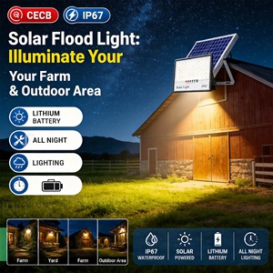 Solar Flood <b>Light</b> Led 12V Aluminum <b>Remote</b> <b>Control</b> Outdoor <b>Wall</b> Mount Parking Garage Lighting - Product Image 2