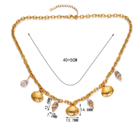 Collar de la Serie Ocean, Joyería Impermeable al por Mayor, Chapado en Oro de 18K, Cadena Ovalada de Acero Inoxidable, Dijes de Concha Marina