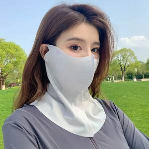 Mascarilla Facial Protectora Solar de Seda de Hielo Chenwei para Mujer, UPF 50, Transpirable, Cubre Rostro y Cuello, para Ciclismo al Aire Libre - Product Image 3