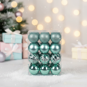 Juego de 24 <span class=keywords><strong>Bolas</strong></span> de <span class=keywords><strong>Navidad</strong></span> Irrompibles de 6 cm, Color Verde, Mate y Brillante, Adornos Navideños para Decoración de Árboles de <span class=keywords><strong>Navidad</strong></span> - Product Image 1