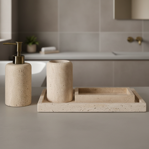 <span class=keywords><strong>Set</strong></span> da <span class=keywords><strong>Bagno</strong></span> di Lusso in Resina Gialla, 5 Pezzi, Dispenser Sapone Effetto Marmo Satinato, <span class=keywords><strong>Set</strong></span> <span class=keywords><strong>Accessori</strong></span> <span class=keywords><strong>Bagno</strong></span> in Poliresina per Arredamento Casa - Product Image 3